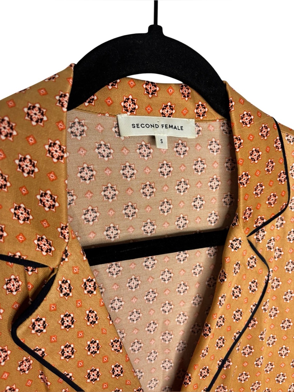 Anthropologie Second Female Vavara Pajama-style Shirt Geometric Paisley Print S - Picture 5 of 13